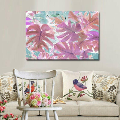 Tropical Leaves Stretched Canvas Print FW68,hywallart