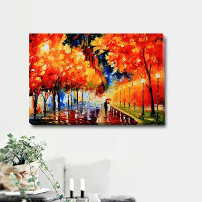 Rainy Night Stretched Canvas Print L079,hywallart
