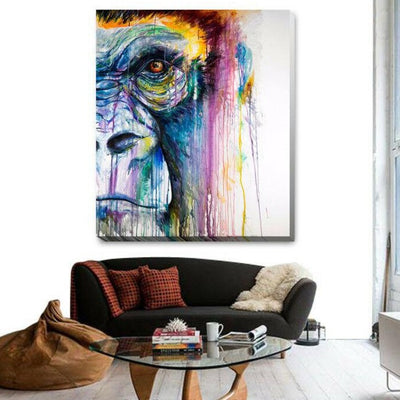 Gorilla Stretched Canvas Print AM77,hywallart