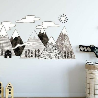 Hand Drawn Mountain Wall Sticker,hywallart