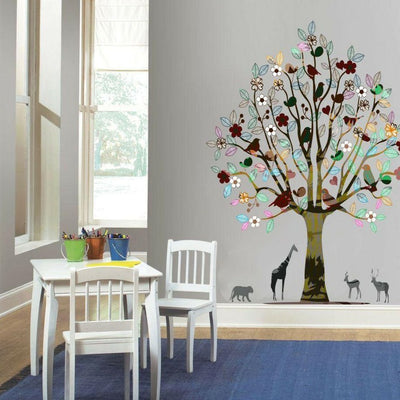 Nursery Tree Jungle Animal Wall Sticker,hywallart
