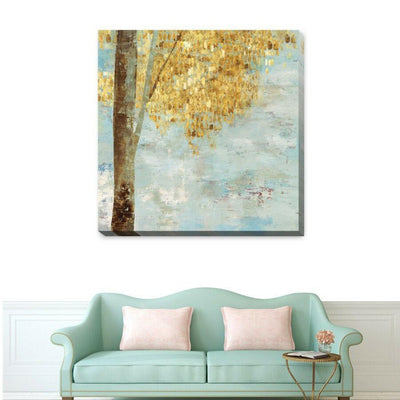 Golden Tree Stretched Canvas Print F83,hywallart