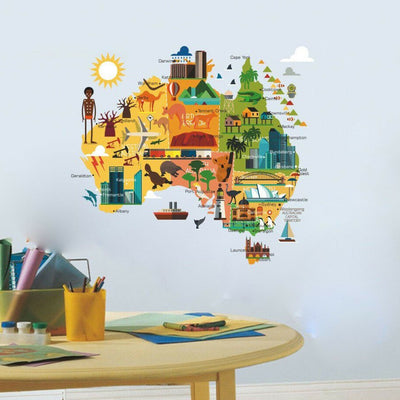 Australia Map Wall Sticker,hywallart