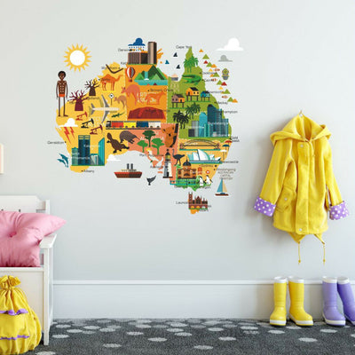 Australia Map Wall Sticker,hywallart