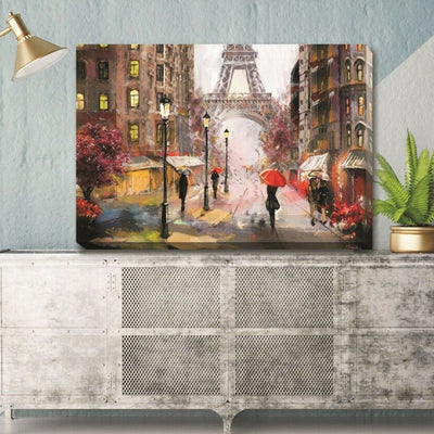 Paris Corner Stretched Canvas Art Print L89,hywallart
