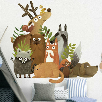 Jungle Animals Stack Wall Stickers,hywallart