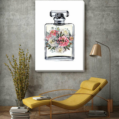 Flower Perfume Fashion Stretched Canvas Print F140,hywallart