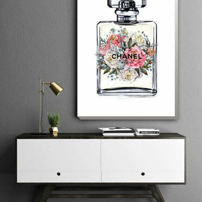Flower Perfume Fashion Stretched Canvas Print F140,hywallart