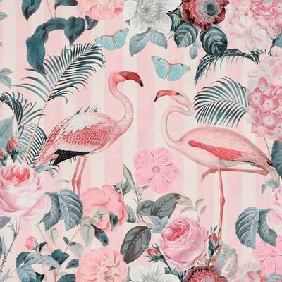 Flamingo Tropical Flower Vintage Wall Mural  AM29,hywallart