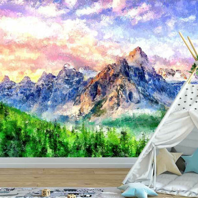 Mountain Lake Wall Mural L30,hywallart