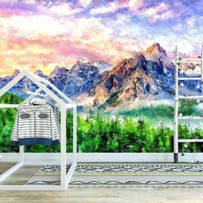 Mountain Lake Wall Mural L30,hywallart