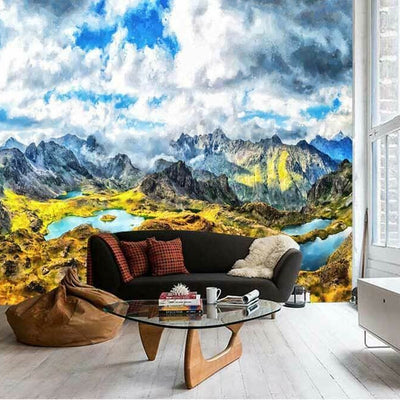 Mountain Lake Wall Mural L31,hywallart
