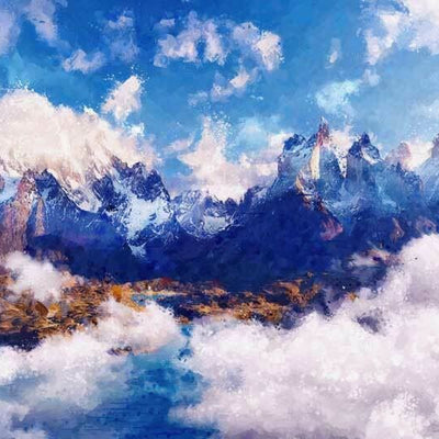 Cloudy Mountain Kids Wall Mural L32,hywallart