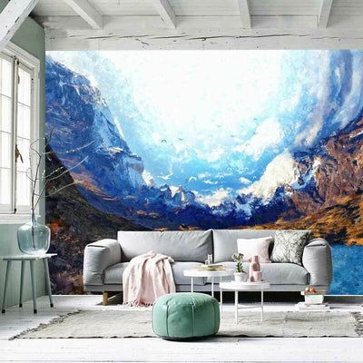Vally Lake Blue Wall Muralr L34,hywallart