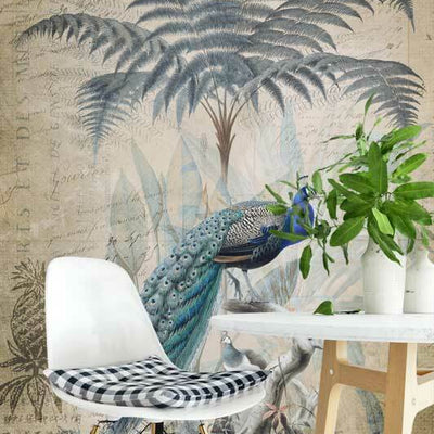 Peacock Jungle Wall Mural AM42,hywallart
