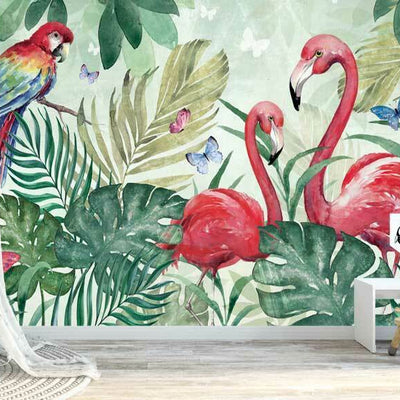 Tropical Flamingo Wall Mural B62,hywallart