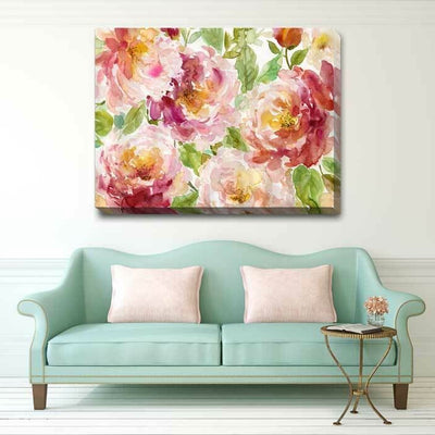 Peony Flower Stretched Canvas Art Print F100,hywallart