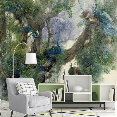Animal Peafowl Forest Wall Mural LSP35,hywallart