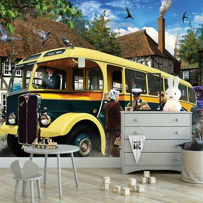 School Bus Wall Mural  L36,hywallart