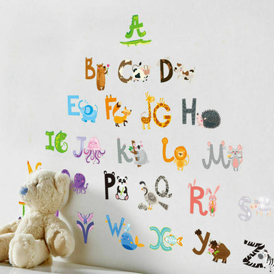 Animal Alphabets Removable Wall Stickers,hywallart