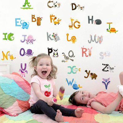 Animal Alphabets Removable Wall Stickers,hywallart