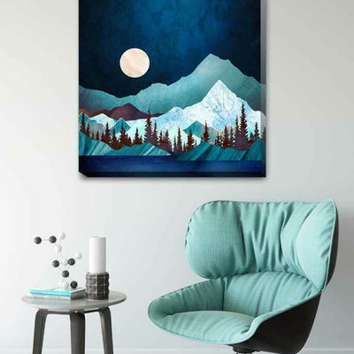 Moon Bay Stretched Canvas Print A384 - hywallart