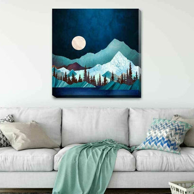 Moon Bay Stretched Canvas Print A384 - hywallart