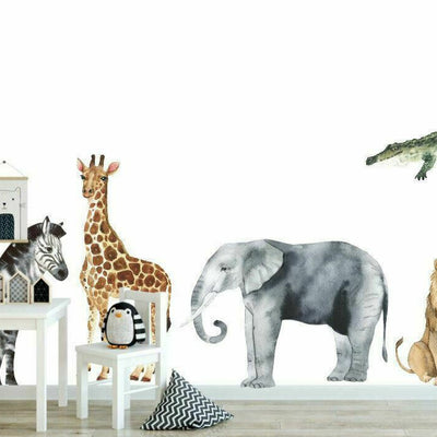 Set of 8 Pcs Safari Animals Wall Sticker - hywallart