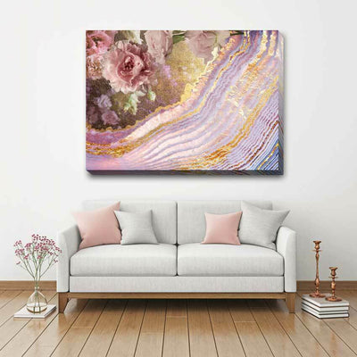 Rose Marble Stretched Canvas Print A383 - hywallart