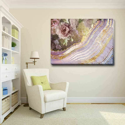 Rose Marble Stretched Canvas Print A383 - hywallart