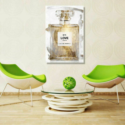 Golden Perfume Stretched Canvas Print - hywallart