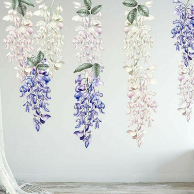 Wisteria Flower Decal Wall Stickers - hywallart