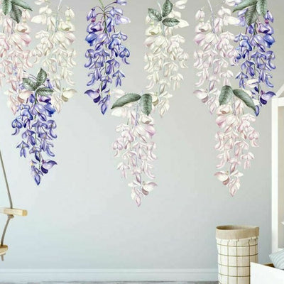 Wisteria Flower Decal Wall Stickers - hywallart