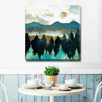 Forest Mist Stretched Canvas Print L93 - hywallart