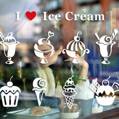 Ice cream Shop Window Wall Sticker - hywallart