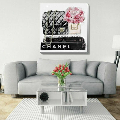 Bag Flower Fashion Stretched Canvas Print - hywallart