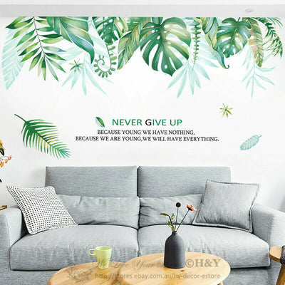 Tropical Leaves Wall Sticker Nursery decal - hywallart