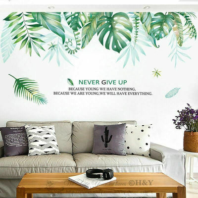 Tropical Leaves Wall Sticker Nursery decal - hywallart