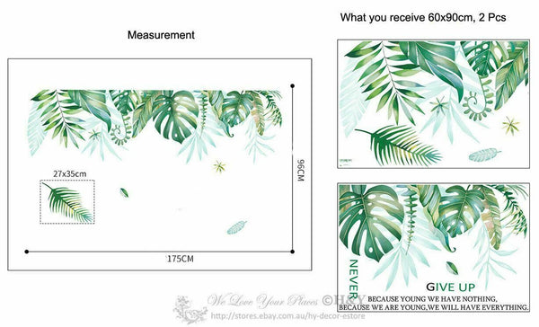 Tropical Leaf Nursery Wall Stickers | HYWallArt