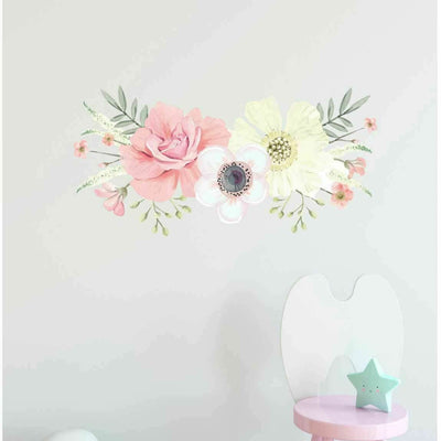 Personalised Name Nursery Wall Sticker Flower Bouquet - hywallart