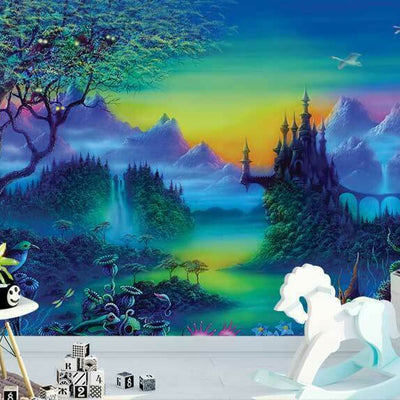 Quirky Castle Wall Mural Wallpaper L41 - hywallart