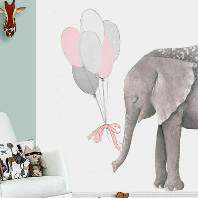 Elephant With Balloon Wall Sticker - hywallart