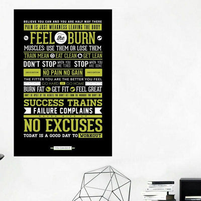 Gym Rules Code Wall Art Quote Stickers - hywallart