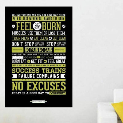 Gym Rules Code Wall Art Quote Stickers - hywallart