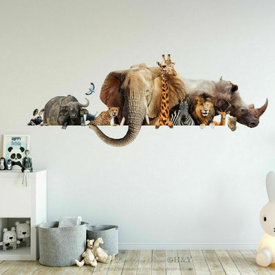 Africa Safari Animals Wall Sticker Art Nursery Decals For Kids - hywallart