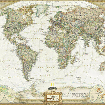 Vintage World Map Wall Sticker Poster - hywallart