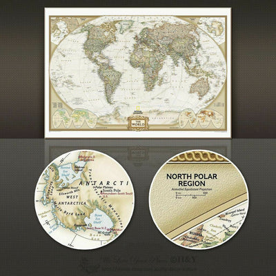 Vintage World Map Wall Sticker Poster - hywallart