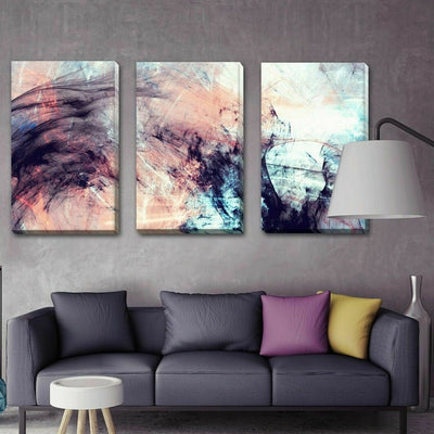 Set Of 3 Abstract Stretched Canvas Prints - hywallart