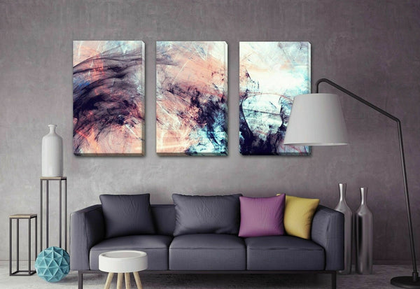 Set Of 3 Abstract Stretched Canvas Prints