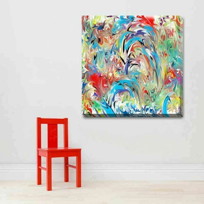 Colour Fountain Abstrat Stretched Canvas Print 376 - hywallart